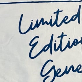 XL Adult-Unisex-Short Sleeve - White Tee, Ocean Blue Logo item