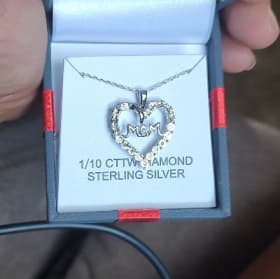 Silver mom necklace item