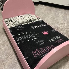 Pink Bedframe and Cat Bed item