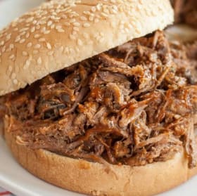 BBQ pork sandwich meals item
