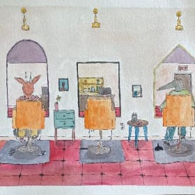 Salon- 12 x 9 Watercolor item