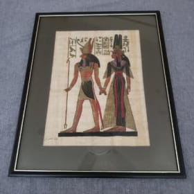 Egyptian papyrus art depicting divine couple item
