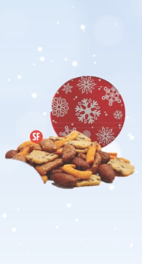 SNOWFLAKE TIN: SAVORY SNACK MIX item