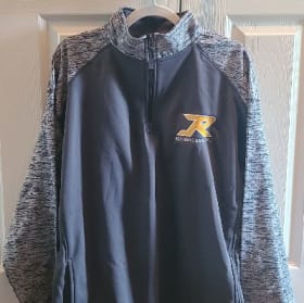 Gray Badger 1/4 zip, embroidered, fleece, XL item