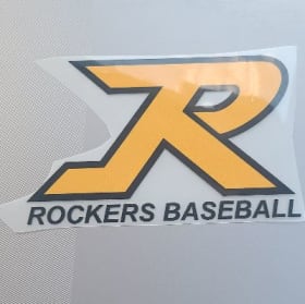 Small Gold/Black outline R with Rockers Baseball logo item