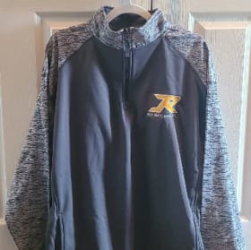 Gray Badger 1/4 zip, embroidered, fleece, L item