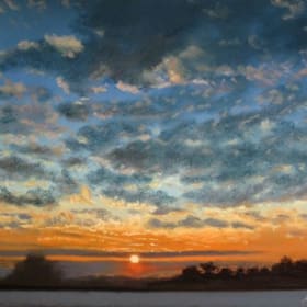 #40 - Original Pastel Painting "Sunrise With Clouds" item