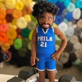 Handmade Joel Embiid Crocheted Doll item
