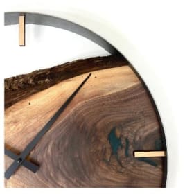 21” Black Walnut Live Edge Wood Clock (One-Of-A-Kind) item