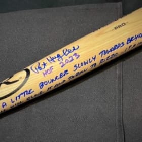 Pat Hughes Signed Baseball Bat item