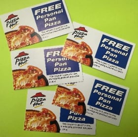 5 Personal Pan Pizza's from Pizza Hut item