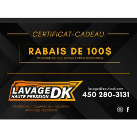 RABAIS de 100$ applicable sur un lavage extérieur résidentie item