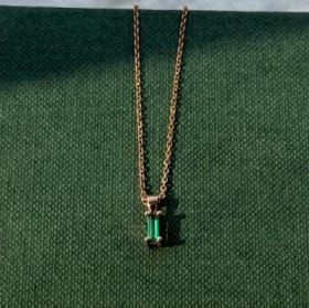 Collier Proud Diamond avec émeraude 0.20ct sur or rose item