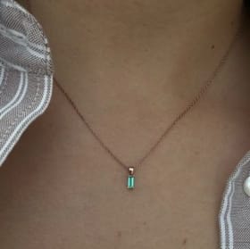 Collier Proud Diamond avec émeraude 0.20ct sur or rose item