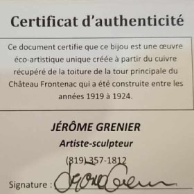 1-Bijoux de Jérôme Grenier, Artiste-sculpteur  valeur $170. item