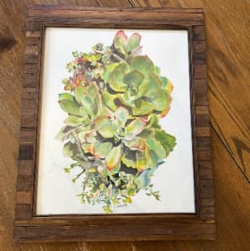 Framed Succulent Watercolor Painting item