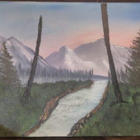 Painting of Mountains W/River item