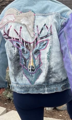 Handpainted One-of-a-Kind Jean Jacket by Artist Gali Begim item
