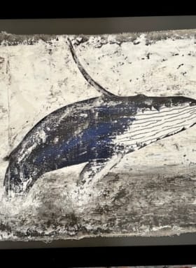 "Whale" Magnificent Original Painting by Local Artist item