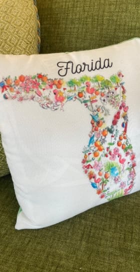Giddie Paperie Pillow: Watercolor Florida item