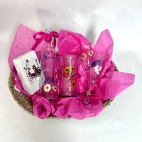 Hand Decoupaged and Painted Glassware item