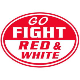 Design #16 Go Fight Red & White Temporary Tattoo item