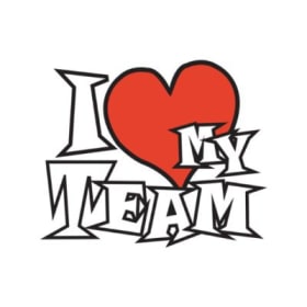 Design #10 I Heart My Team Temporary Tattoo item