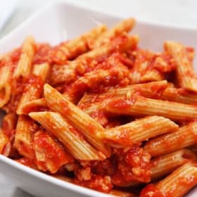 Penne Marinara, Salad, Garlic Bread item