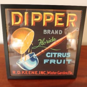 Framed Orange Crate Labels (Dipper Brand) item
