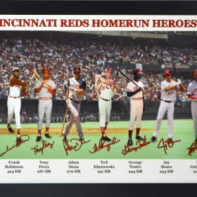Framed Cincinnati Reds Homerun Heros with Red Facsimile item