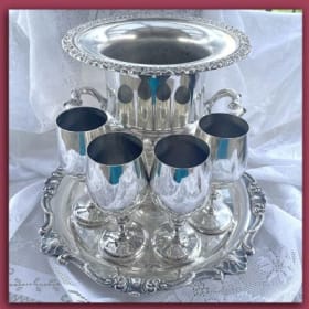 #123: Champagne Bucket, Platter & Wine Goblets ($150 VALUE) item
