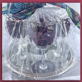 110: Crystal Wine Glasses + Silverplated Tray ($925 VALUE) item