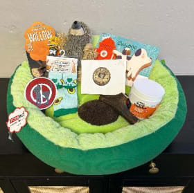 Barkin' Barrell Dog Goodie Basket item