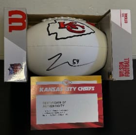 Leo Chenal Autographed White Panel Football item