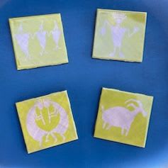 Set of Four Handmade Ceramic Tiles item