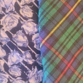 Set of 10 Reversible Placemats (Blue rose/Green plaid) item