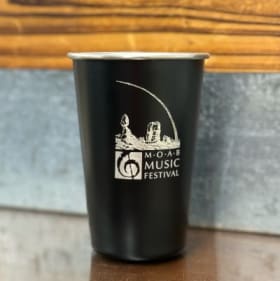 Photo of Moab Music Festival Black Etched Stainless Steel Pint Glass