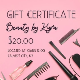 Gift certificate for a hair service item