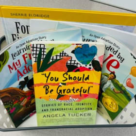 Adoption theme book basket item