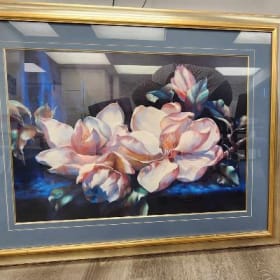 Framed flower painting item