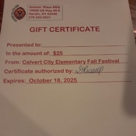 Amazin’ Blaze BBQ gift certificate item