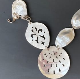 Silverplated Repurposed Tableware Statement Necklace item