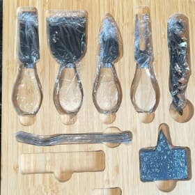 Bamboo Cheese Charcuterie Board Serving Tray Bundle item