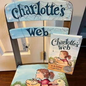 Charlotte's Web hand-painted chair item