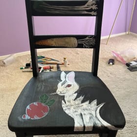 Bunnicula hand-painted chair item