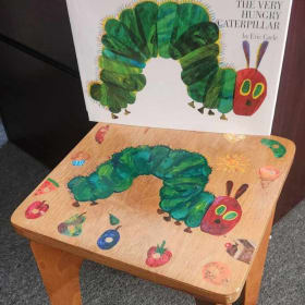 The Very Hungry Caterpillar hand-painted table item