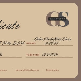 Glam Studio Gift Certificate (Value $400) item
