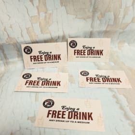 5 Free coffees from 7 Brew Coffee item