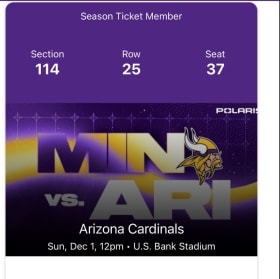 Two Tickets- Minnesota Vikings vs Arizona Cardinals Football item