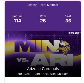 Two Tickets- Minnesota Vikings vs Arizona Cardinals Football item